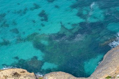 High angle view of beach