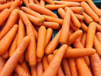 Full frame shot of carrots at market stall