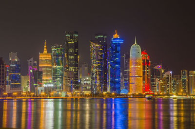 The skyline of the modern and high-rising city of doha in qatar, middle east. 