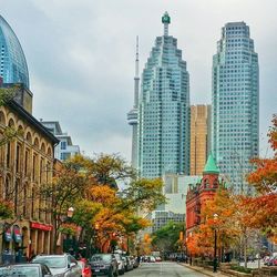 City street with buildings in background