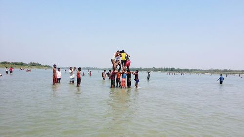 People enjoying in water