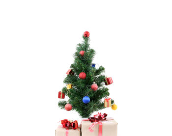 Christmas tree against white background