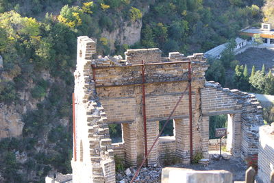 High angle view of historical building