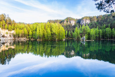 Adrspach lake, part of adrspach-teplice rocks nature reserve, czech republic