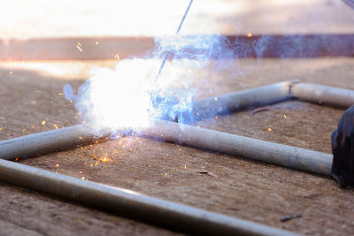 Close-up of fire against black background