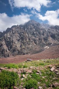 Scenic view of mountains against sky