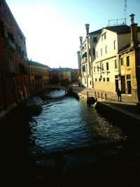 View of canal in city