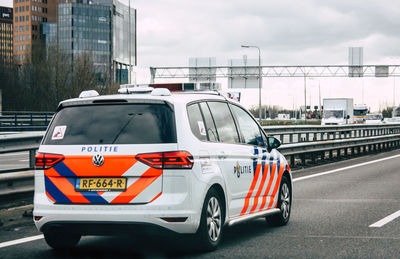View of traffic on road