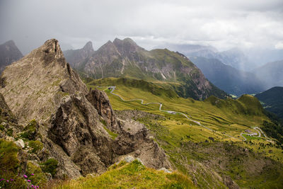 Scenic view of mountains against sky