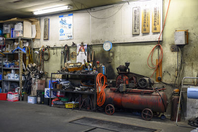 Interior of a garage