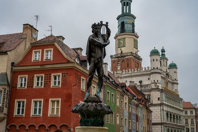 Low angle view of buildings in city