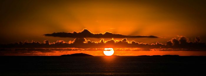 Scenic view of sunset over river