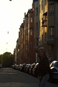 Woman on city street