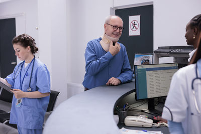 Doctor working at airport