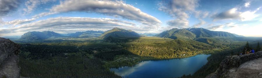Panoramic view of mountains against sky