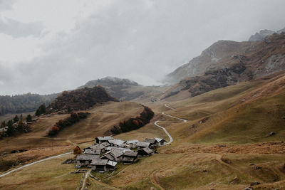 Scenic view of mountains against sky