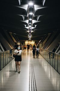 People walking in subway station