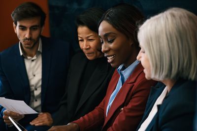 Business colleagues working at office