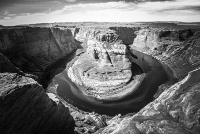 High angle view of horseshoe bend