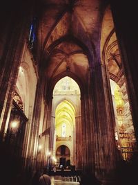 Low angle view of illuminated cathedral