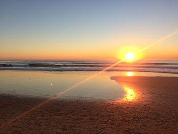 Scenic view of sea at sunset