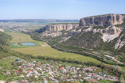 Scenic view of landscape against clear sky