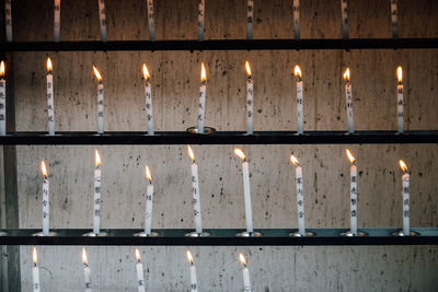 Close-up of illuminated light bulbs