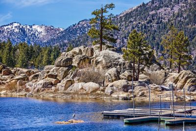 Scenic view of lake against mountain