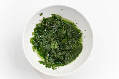 High angle view of salad in bowl