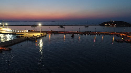 Scenic view of sea at night