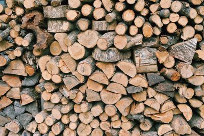 Full frame shot of logs