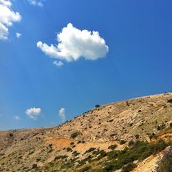 Scenic view of landscape against blue sky