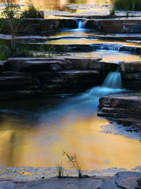 Scenic view of waterfall