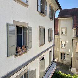 Low angle view of residential building