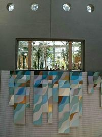 Multi colored glass window at home