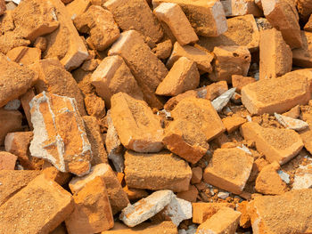 Full frame shot of rocks at construction site