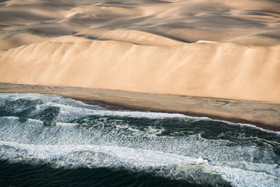 Flying over the skeleton coast in namibia.