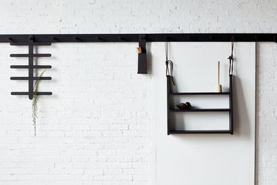 Bespoke coat rack with hanging shelf options