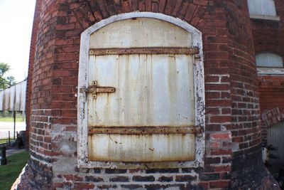 Close-up of abandoned building