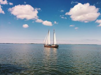 Boats sailing in sea