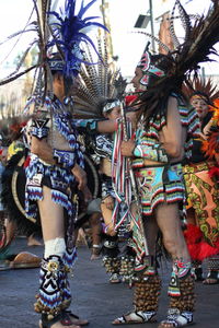 People in traditional clothing during festival