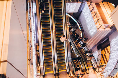 High angle view of staircase