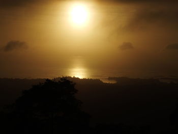 Scenic view of silhouette landscape against sky during sunset