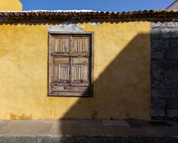 Low angle view of window on building