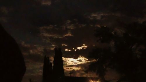 Scenic view of landscape against sky at night