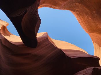 Low angle view of rock formation