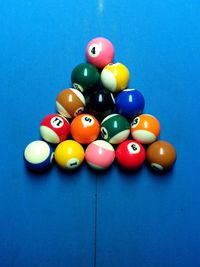 Colorful balls on display