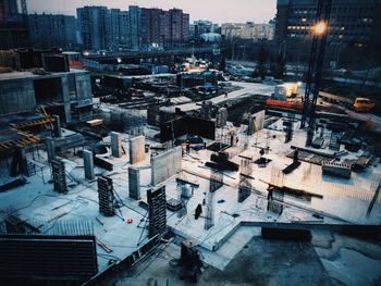 High angle view of city