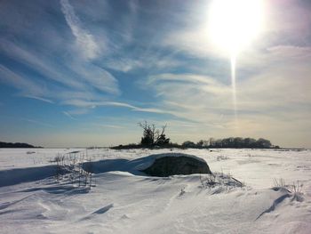 Scenic view of snow covered landscape