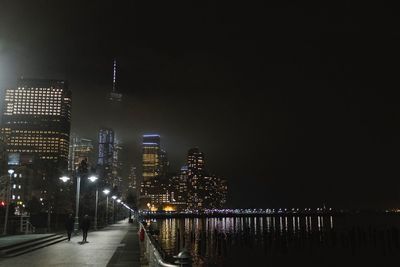 Illuminated city at night